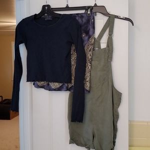 Bundle! Aerie overalls, crop top, handmade…